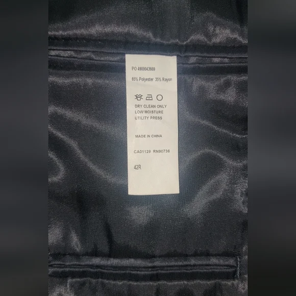 Calvin Klein Blazer Mens Blue Size 42R Herringbone Pattern - Picture 8 of 8